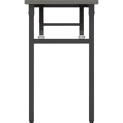 Lorell 60"W x 18"D Folding Training Table, Melamine, Gray (LLR60746)