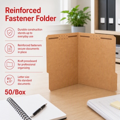 Staples® Reinforced Classification Folder, 3/4" Expansion, Letter Size, Kraft, 50/Box (ST831123/831123)