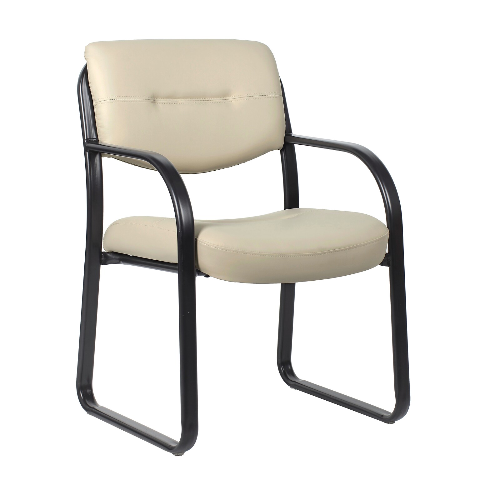 Boss LeatherPlus Guest Chair with Sled Base, Beige (B9529-BG)