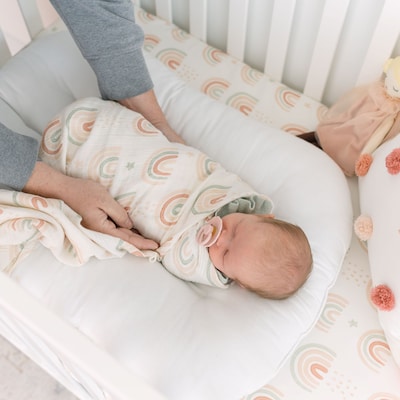 Crane Baby Parker Swaddle Set, 2-Piece, Butterfly/Rainbow (BC-100SWS-2)