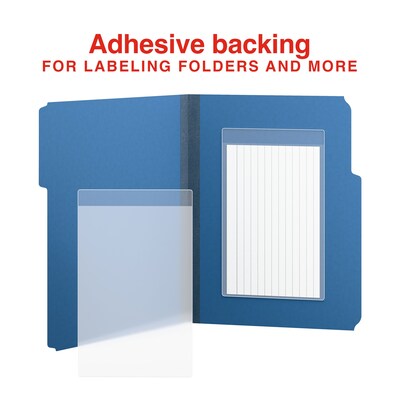 Staples Self-Adhesive Poly Pockets, Clear, 100/Pack (ST62803)