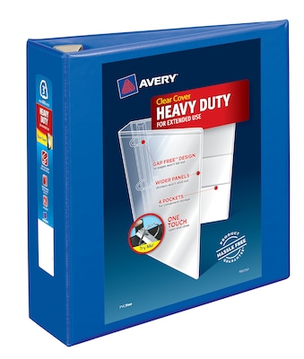 Avery Heavy Duty 3 3-Ring View Binders, One Touch EZD Ring, Pacific Blue (79811)