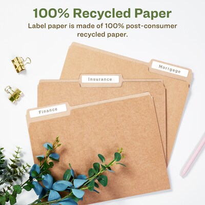 Avery EcoFriendly Laser/Inkjet File Folder Labels, 2/3" x 3-7/16", White, 1500 Labels/Box (45366)