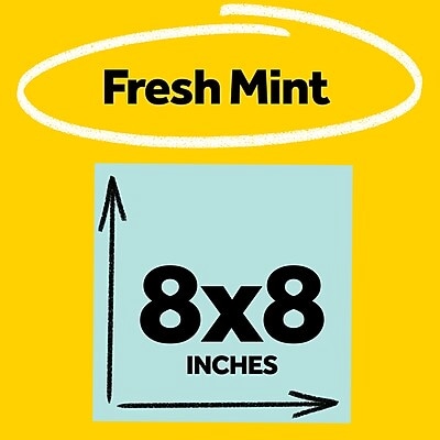 Post-it Super Sticky Big Notes, 8 x 8, Fresh Mint, 30 Sheet/Pad, 1 Pad (BN-8MT)