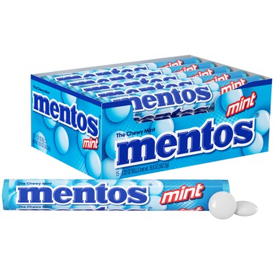 Mentos Mint Chewy Tablets, 15 Packs/Box (4180)