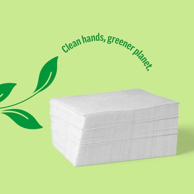 Perk™ Eco Recycled Lunch Napkin, 1-ply, White, 400 Napkins/Pack, 12 Packs/Carton (CW20179-CT)