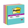 Post-it® Super Sticky Notes, 3 x 3, Supernova Neons, 90 Sheets/Pad, 5 Pads/Pack (654-5SSMIA)
