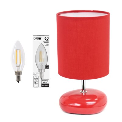 Simple Designs 10.24" LED Table Lamp, Red (LT2005-RED-LB)