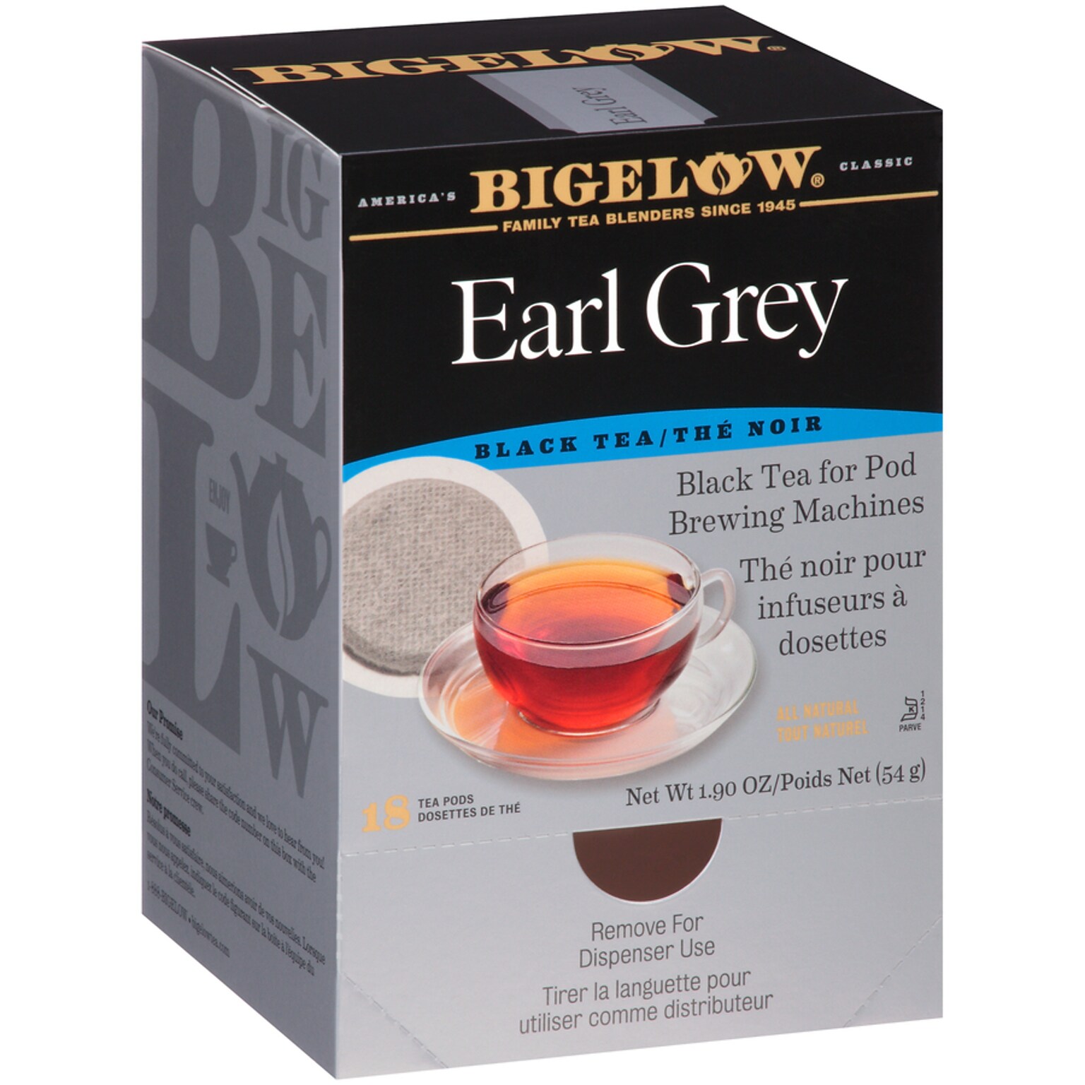 Bigelow Earl Grey Black Tea, Pods, 18/Box (RCB08906)