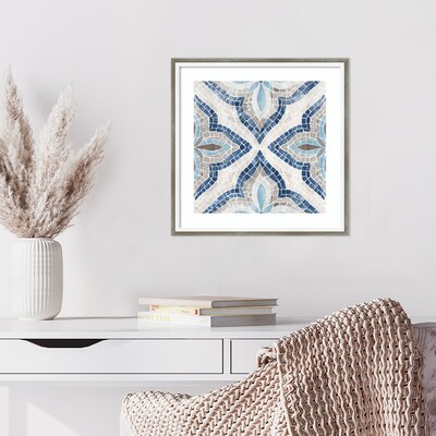 Amanti Art Blue Moroccan Tile by Eva Watts Wood Framed Wall Art Print, 17" x 17" (A42675547098)