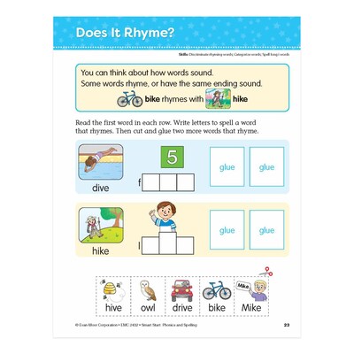 Evan-Moor Early Learning Spelling Activity Book Bundle, Grade 1 Workbook, 2/Set (EMC6276)