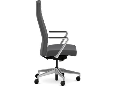 HON Cofi Fabric Swivel Executive Chair, Graphite/Polished Aluminum (HCFEU.W0.STC.P.H.UR93.CHSTC09.PA)