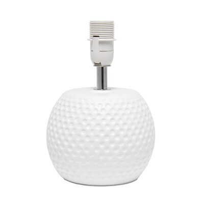 Simple Designs Studded Texture Ceramic Table Lamp, White (LT2084-WHT)