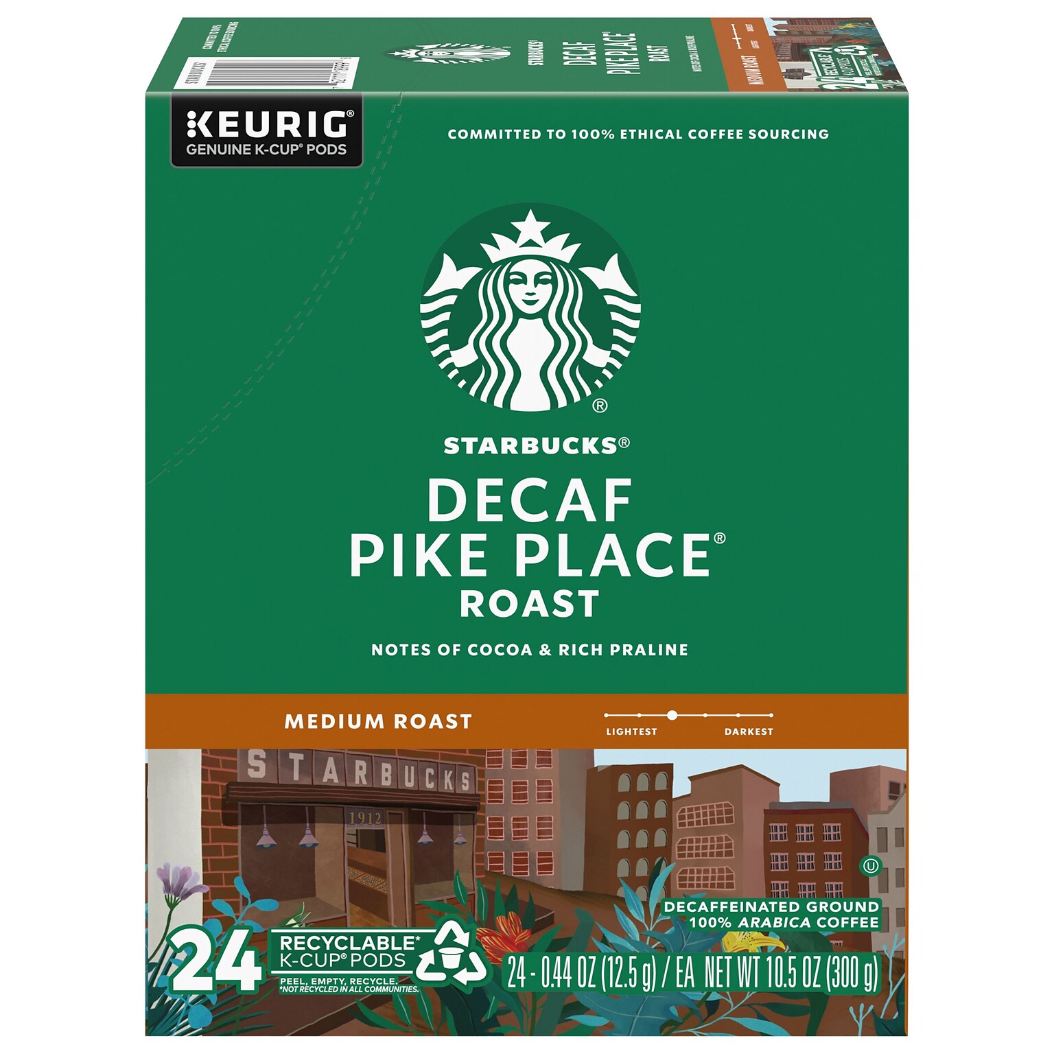 Starbucks Pike Place Decaf Coffee Keurig® K-Cup® Pods, Medium Roast, 24/Box (SBK18999)