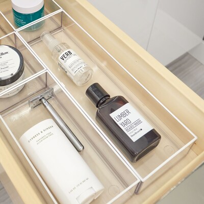 iDESIGN 3-Piece Plastic Drawer Organizer, Clear (29093M3)