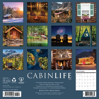 2026 Willow Creek CabinLife 12 x 12 Monthly Wall Calendar (50460)