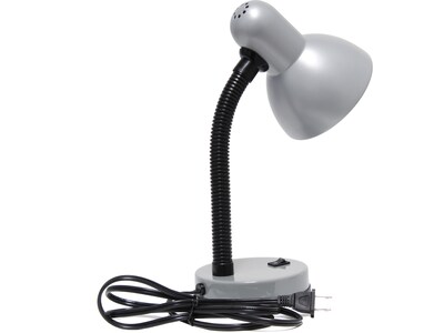 Creekwood Home Essentix Incandescent Desk Lamp, 14.25", Silver Metal (CWD-1000-SL)