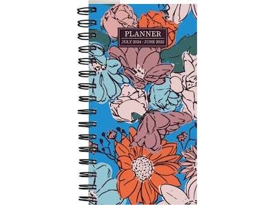 2024-2025 TF Publishing True Blue Flowers 3.5 x 6.5 Academic Weekly & Monthly Planner, Paperboard