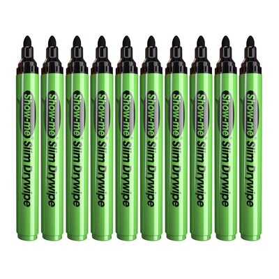 Show-me Slim Barrel Dry Erase Markers, Medium Tip, Black, 800/Pack (EPTSDP800)