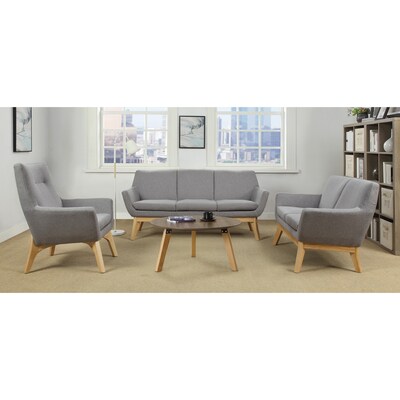 Lorell Quintessence Collection 32" Dia Laminate Round Coffee Table with Knife Edge, Walnut (LLR16247)