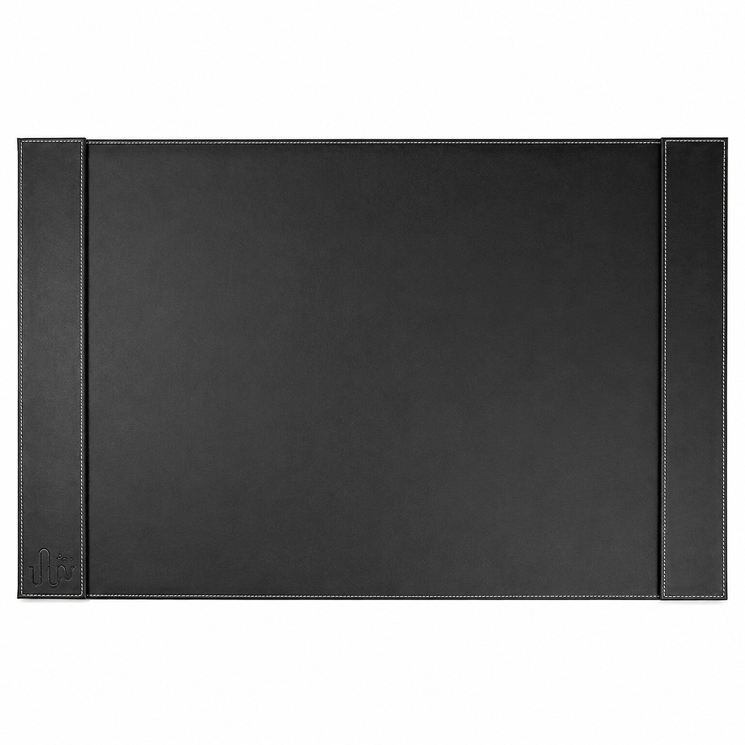 SUM Anti-Slip Faux leather Desk Pad with Side Rail, 34.5 x 24, Black (OSKDPD001)