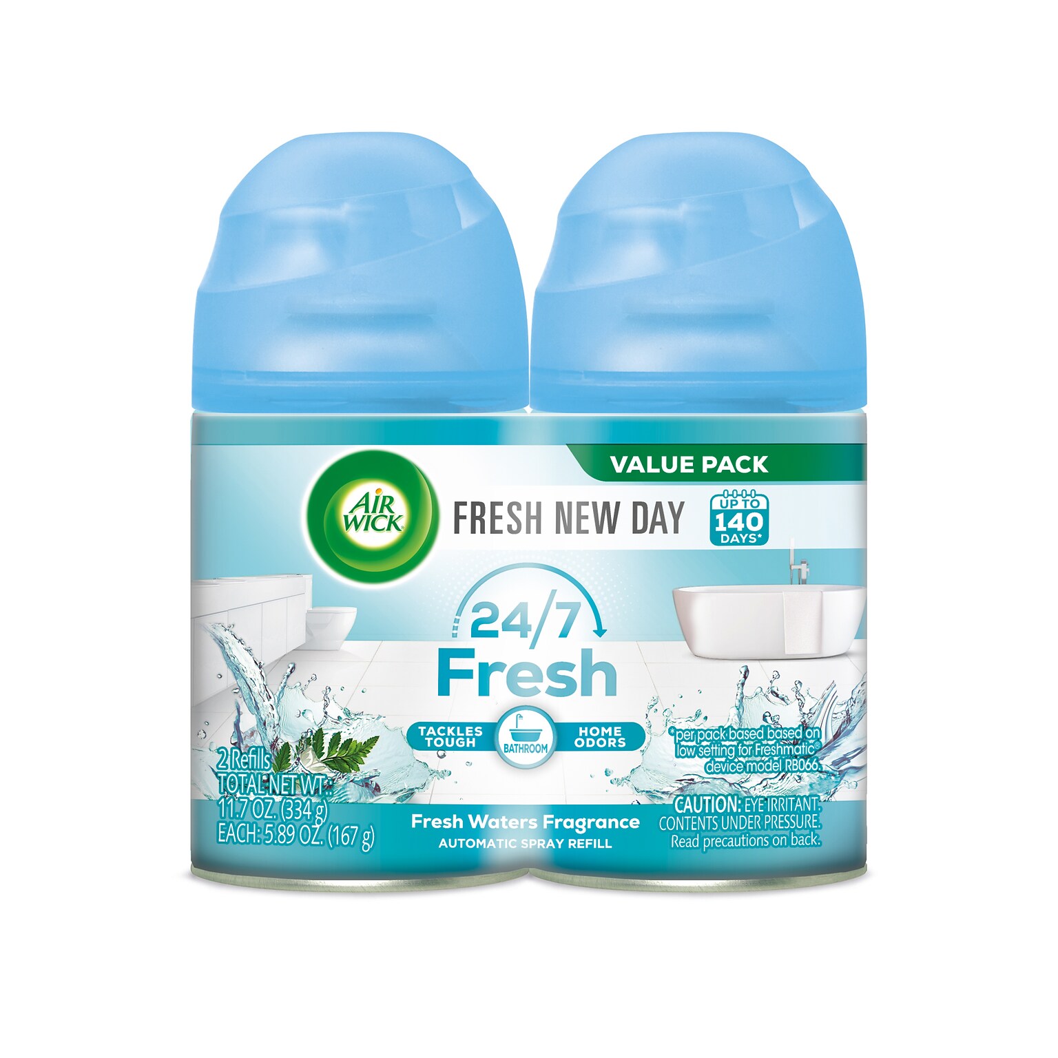 Air Wick Freshmatic Ultra Automatic Air Freshener Aerosol Refill, Fresh Waters, 2/Pack (6233882093)