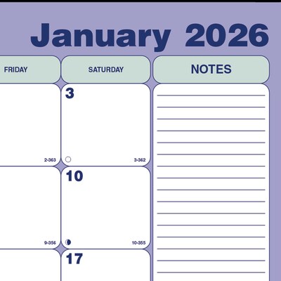 2026 Blueline 21.25" x 16" Monthly Desk or Wall Calendar, Blue/White (C181731)