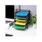 Mind Reader 5-Tier Paper Desk Tray and File Folder Set, Metal, Multi (5TFOLDERS-BLK)