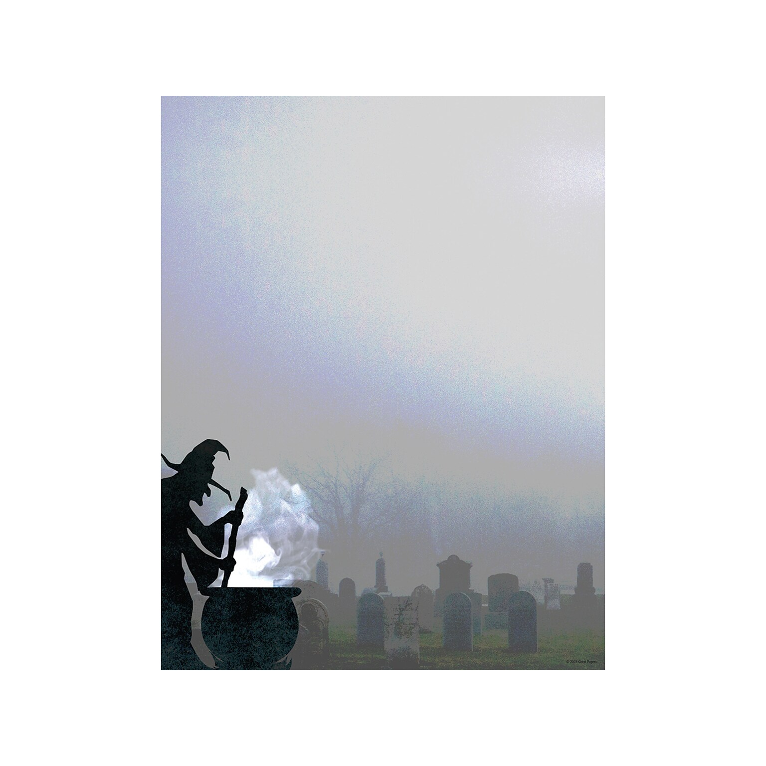 Great Papers Eerie Graveyard Witch Holiday Letterhead, Multicolor, 50/Pack (2023039)