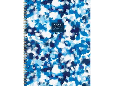2023 TF Publishing Water Drops 9 x 11 Weekly & Monthly Planner, White/Blue (LWM-23-9730)