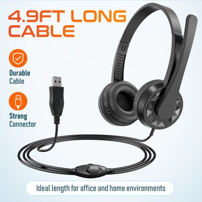 Delton 12Y Stereo On-Ear Computer Headset, USB Type-A (DWH12Y)
