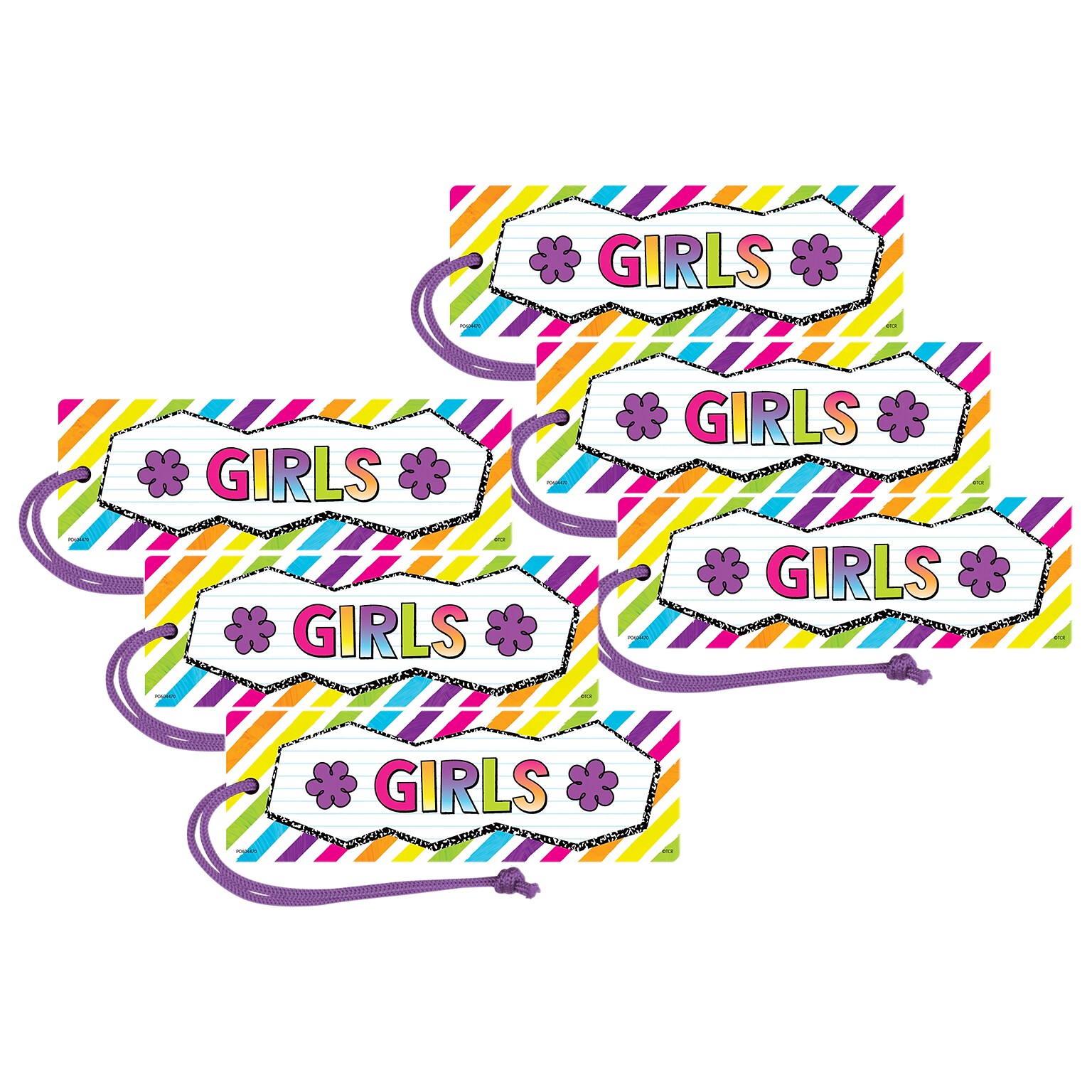 Teacher Created Resources Brights 4Ever Magnetic Girls Pass, Pack of 6 (TCR77062-6)