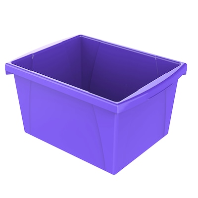 Storex Polypropylene/PP 4 Gallon Classroom Storage Bin, 7.9 x 11.3 x 13.6, Purple, 3/Bundle (STX61481U06C-3)
