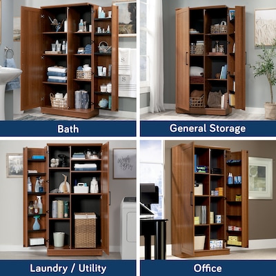 Sauder HomePlus 71"H Storage Cabinet with 12 Shelves, Sienna Oak (411965)