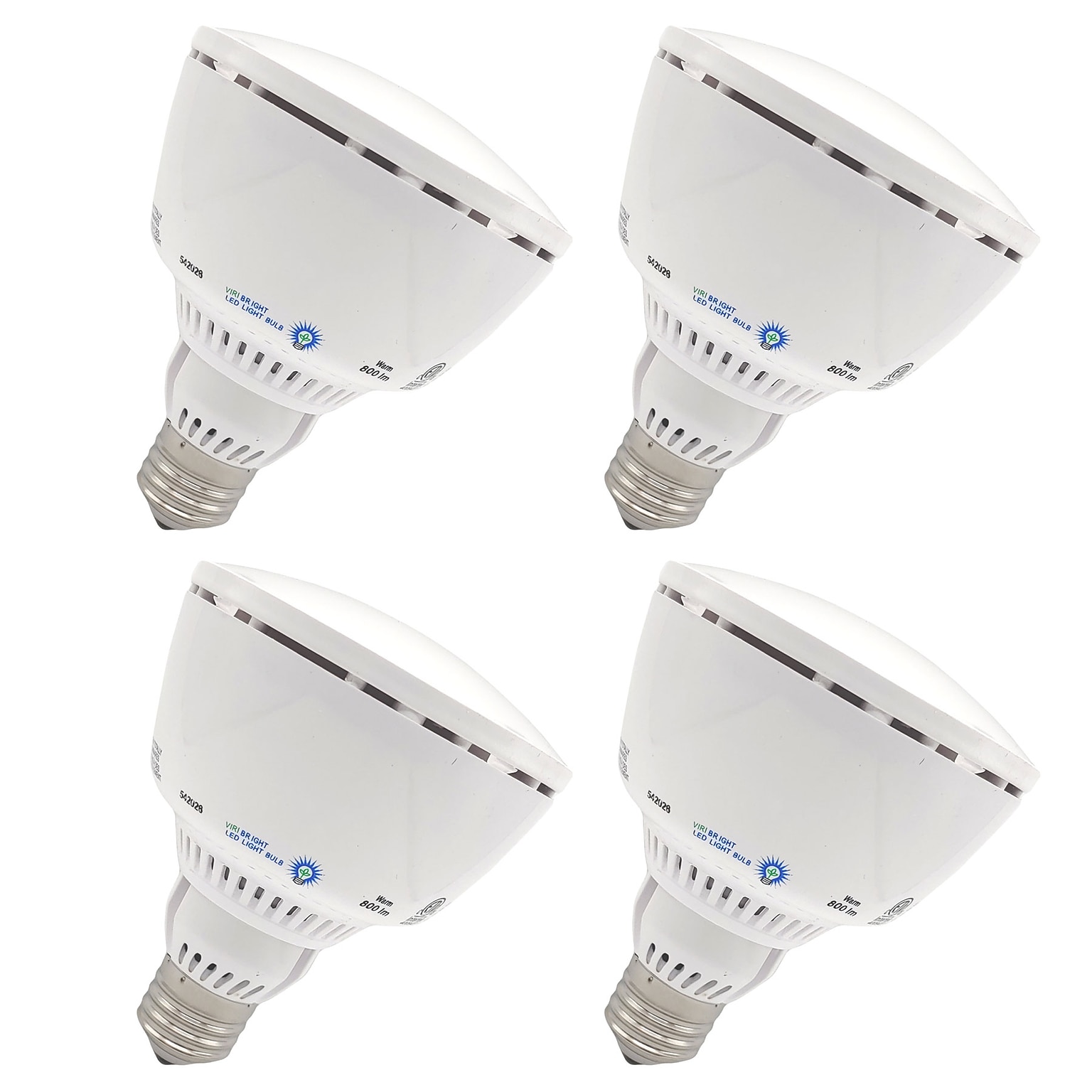 Viribright 9.5 Watts Warm White LED Flood & Spot Bulb, 4/Pack (750081-4)