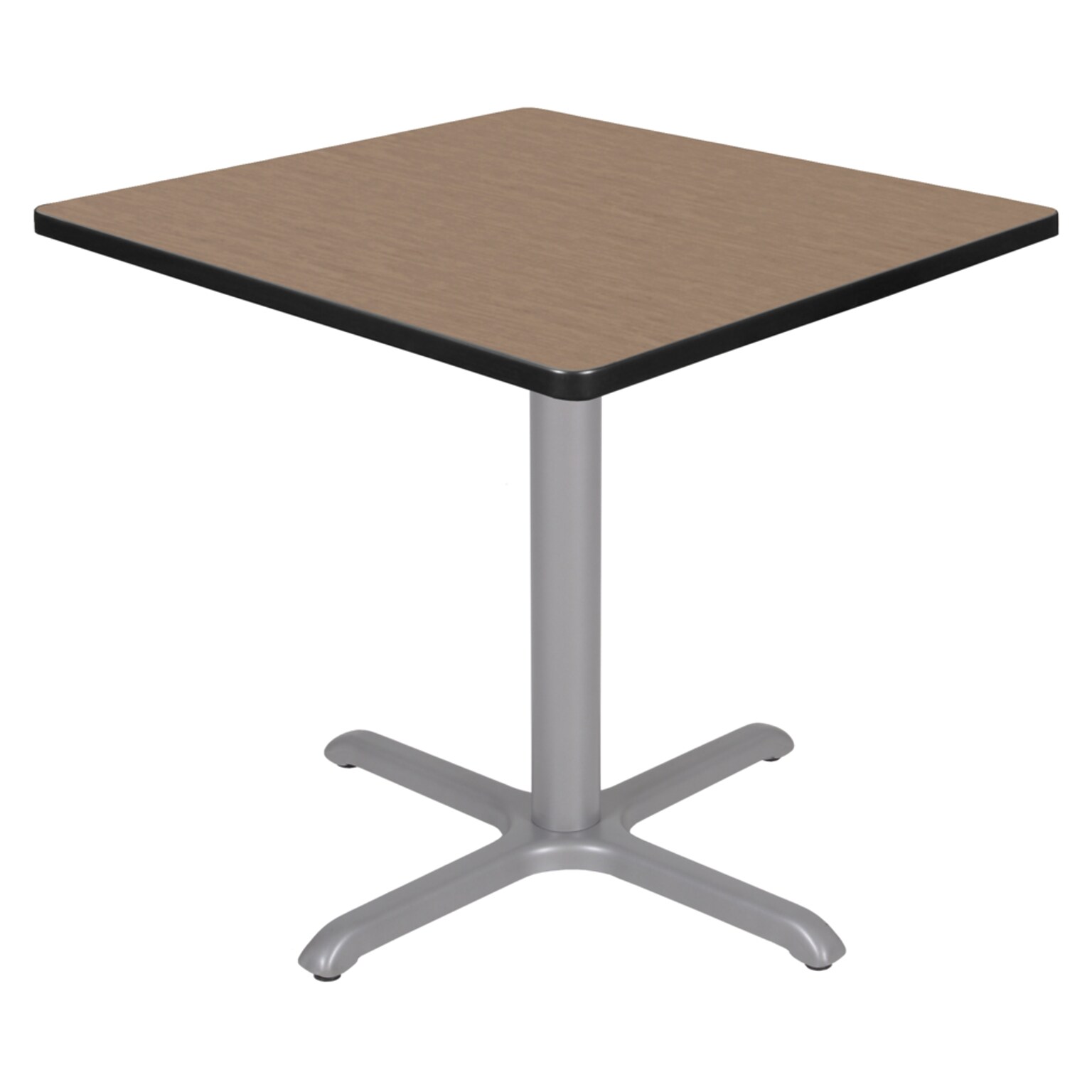 Regency Cain 30 Square X-Base Breakroom Table, Small, Noble Oak Top/Grey Legs (TB3030NOGY)