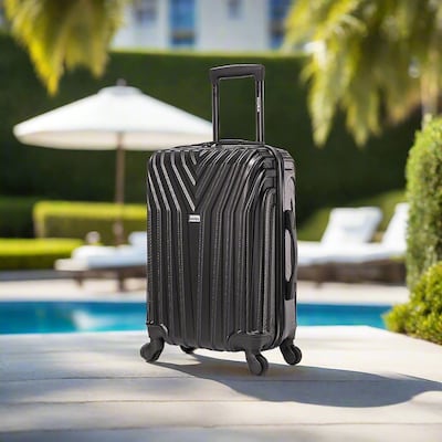 InUSA Vasty 22.44 Hardside Suitcase, 4-Wheeled Spinner, TSA Checkpoint Friendly, Black (IUVAS00S-BLK)