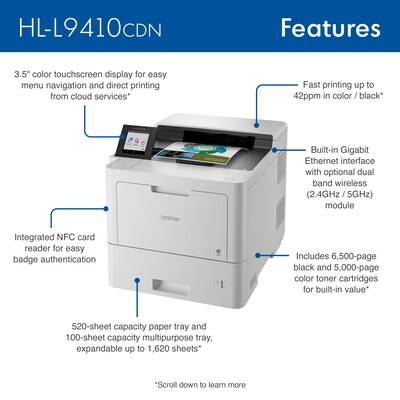 Brother HL-L9410CDN Enterprise Color Laser Printer