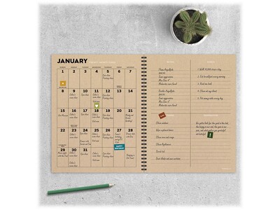 2023 TF Publishing X Marks the Spot 9" x 11" Weekly & Monthly Planner, Blue/Green (LWM-23-9706)