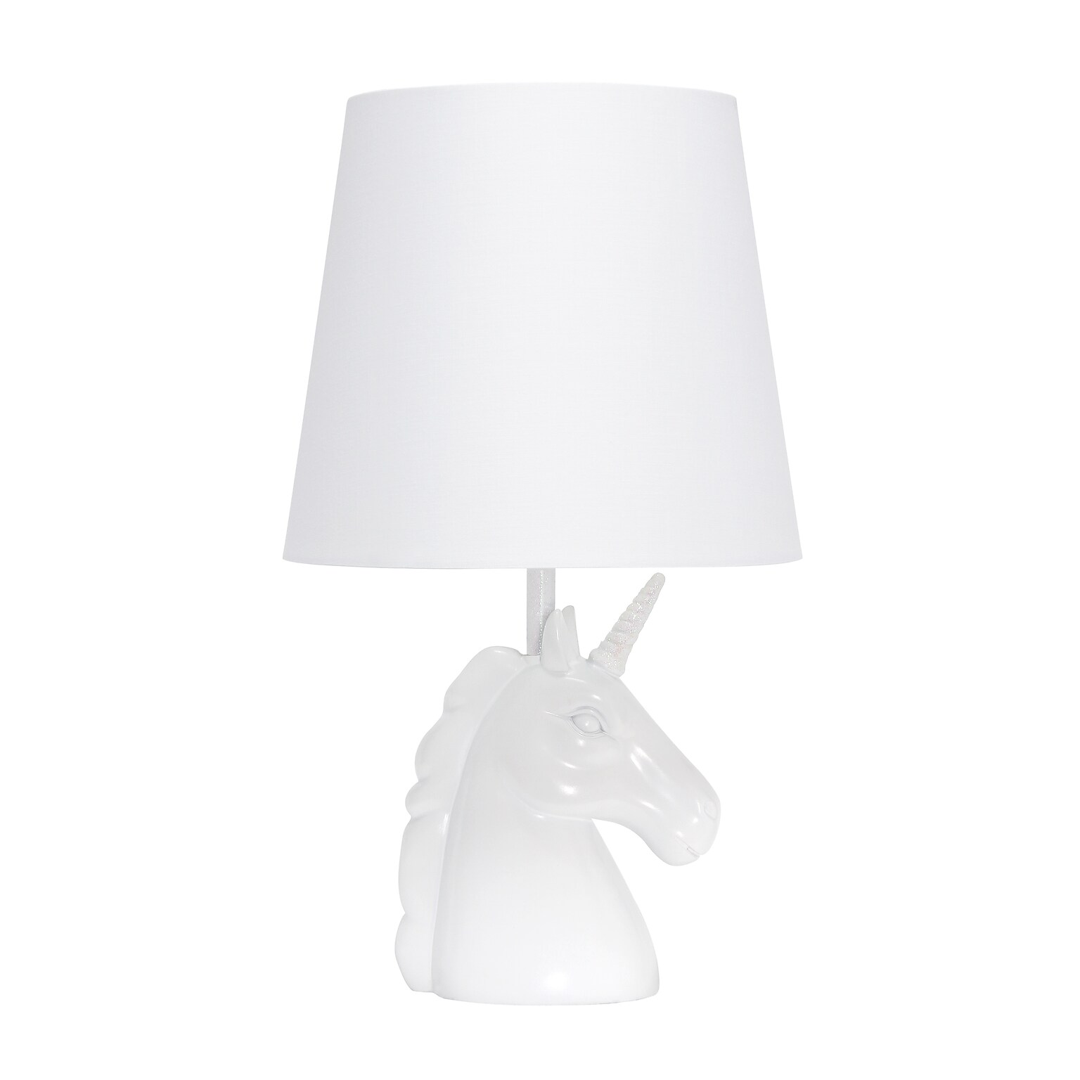 Creekwood Home Whimsilux 15.5 LED Table Lamp, White/Iridescent Glitter (CWT-2023-IR)