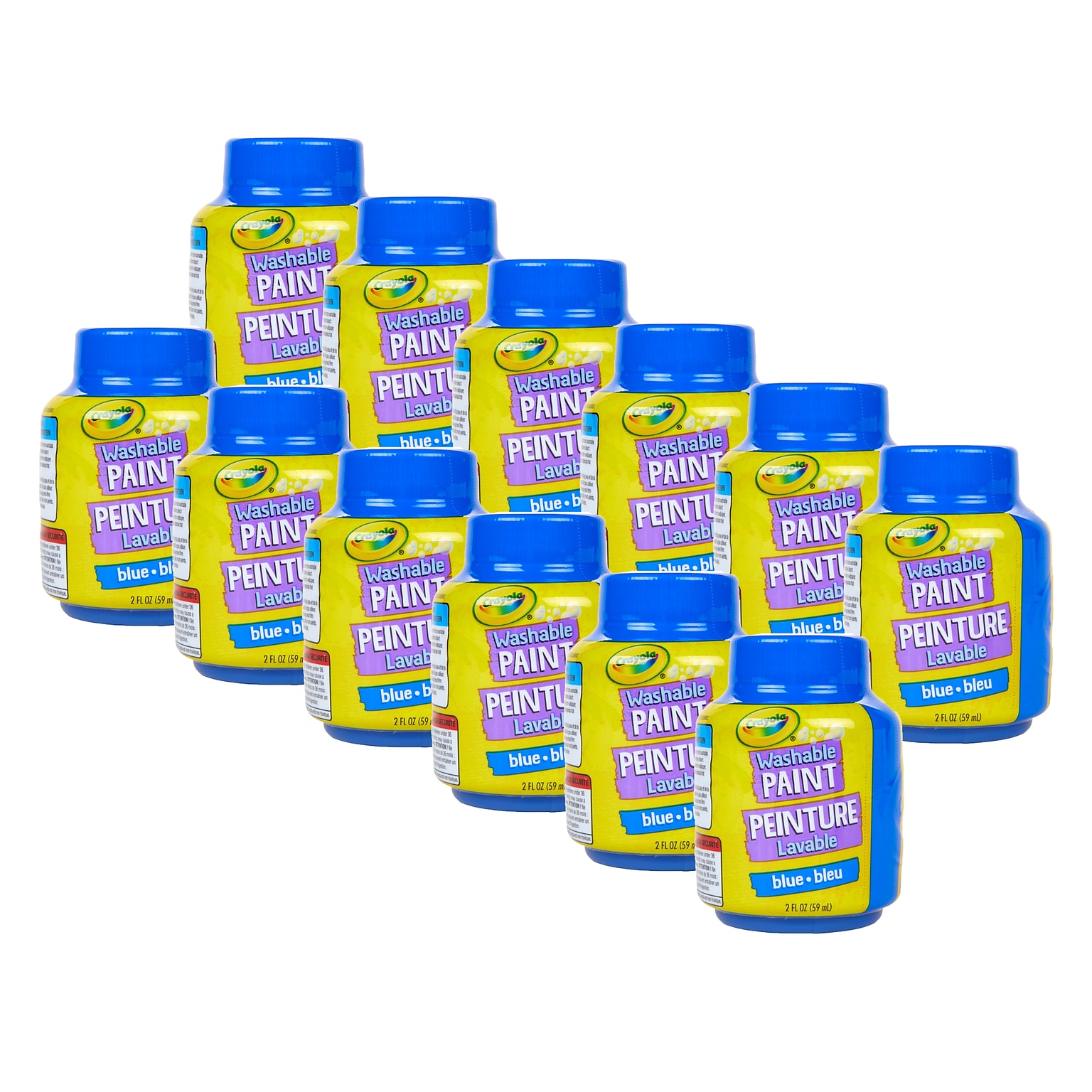 Crayola Washable Kids Paint, Blue, 2 oz., 12/Bundle (BIN542842-12)