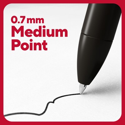 TRU RED Retractable Quick Dry Gel Pens, Medium Point, 0.7mm, Black, Dozen (TR54498-CC)