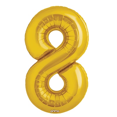 Party City (Air-Filled) 16 #8 Foil Balloon, Gold, 2/Pack (AM60050210-19)