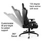 Quill Brand® Vartan Bonded Leather Gaming Chair, White/Black (58542)