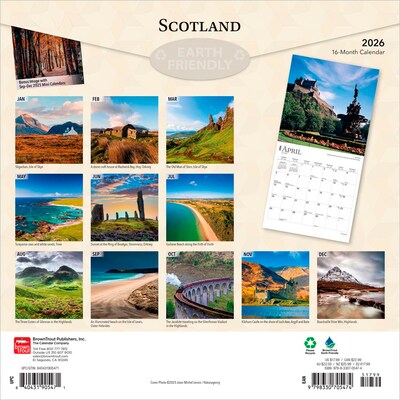 2026 BrownTrout Scotland 12 x 12 Monthly Wall Calendar (9798330705474)