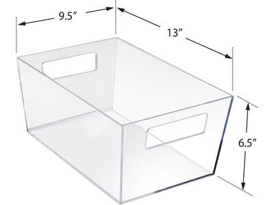 Azar X-Large Open Lid Storage Tote, Clear, 4/Pack (556239)