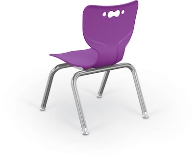 MooreCo 12" Hierarchy Student Chair with 4 Legs, Purple/Chrome Base (703673562577)