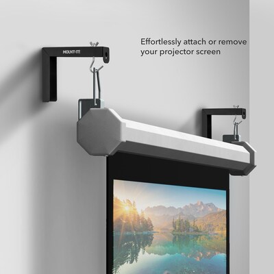 Mount-It! 6" Universal Projector Screen Mount, Wall or Ceiling Installation, Black, 2/Pack (MI-630BLK)