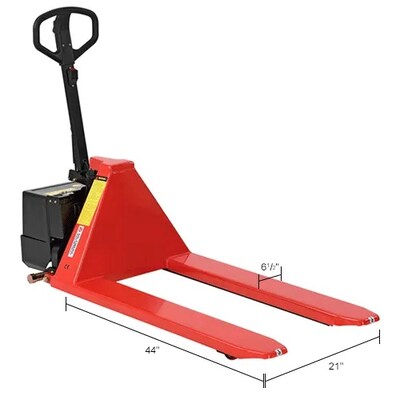 Global Industrial Battery Powered High-Lift Skid Truck, 3300 lb. Capacity, 21"W x 44"L Forks (989066)