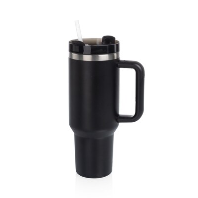 40 oz Stainless Travel Mug, (Black)